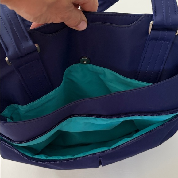 Travelon Bag Anti-Theft RFID blocking Tote Shoulder Bag Navy Blue - Picture 11 of 16